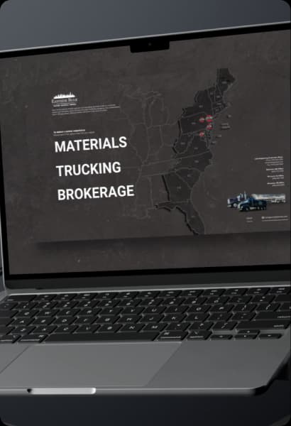 Construction company website mockup on device