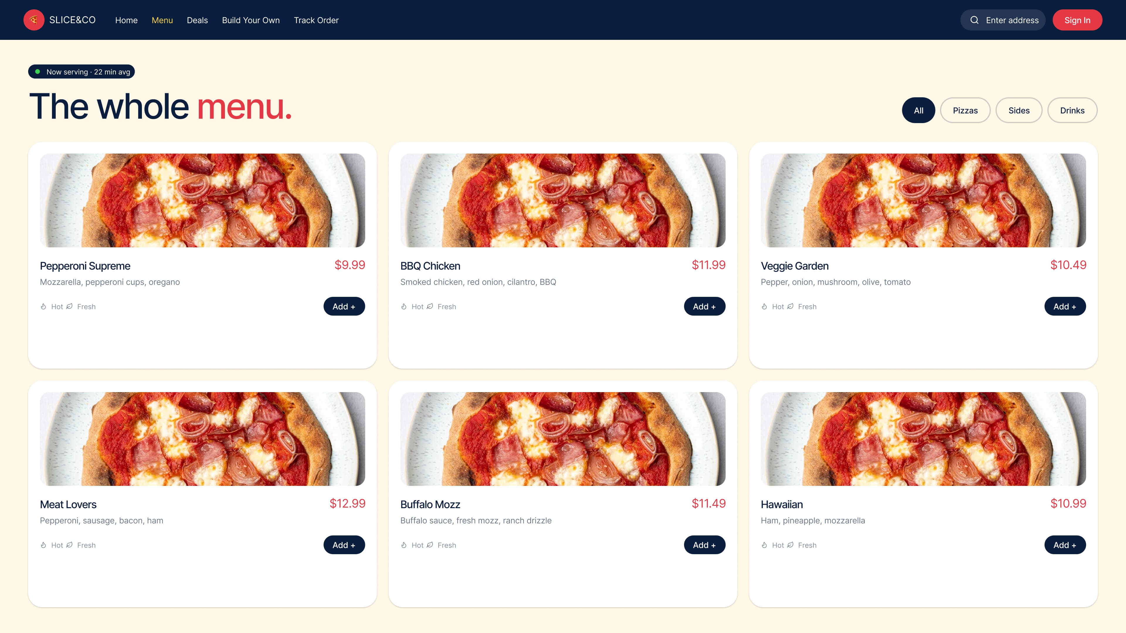 Restaurant website demo 6