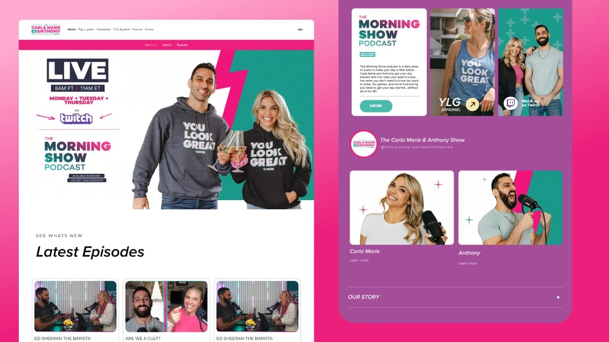 carlamarieandanthonyshow.com — built by SeedTech